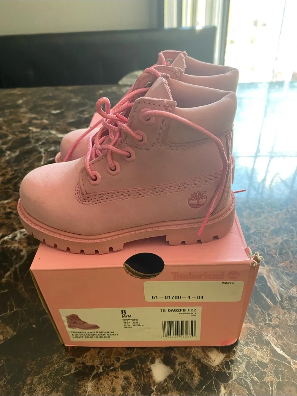Timberland Kids Pink Lace-Up Rugged Sole Boots